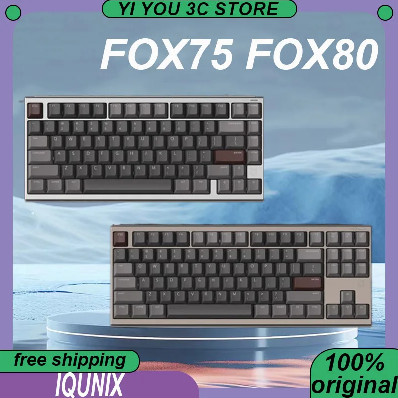 

IQUNIX FOX75 FOX80 Mechanical Keyboard Wireless Tri-mode Hot Swap Aluminum Gasket 4000mAh Long-endurance PC Esports Keyboards