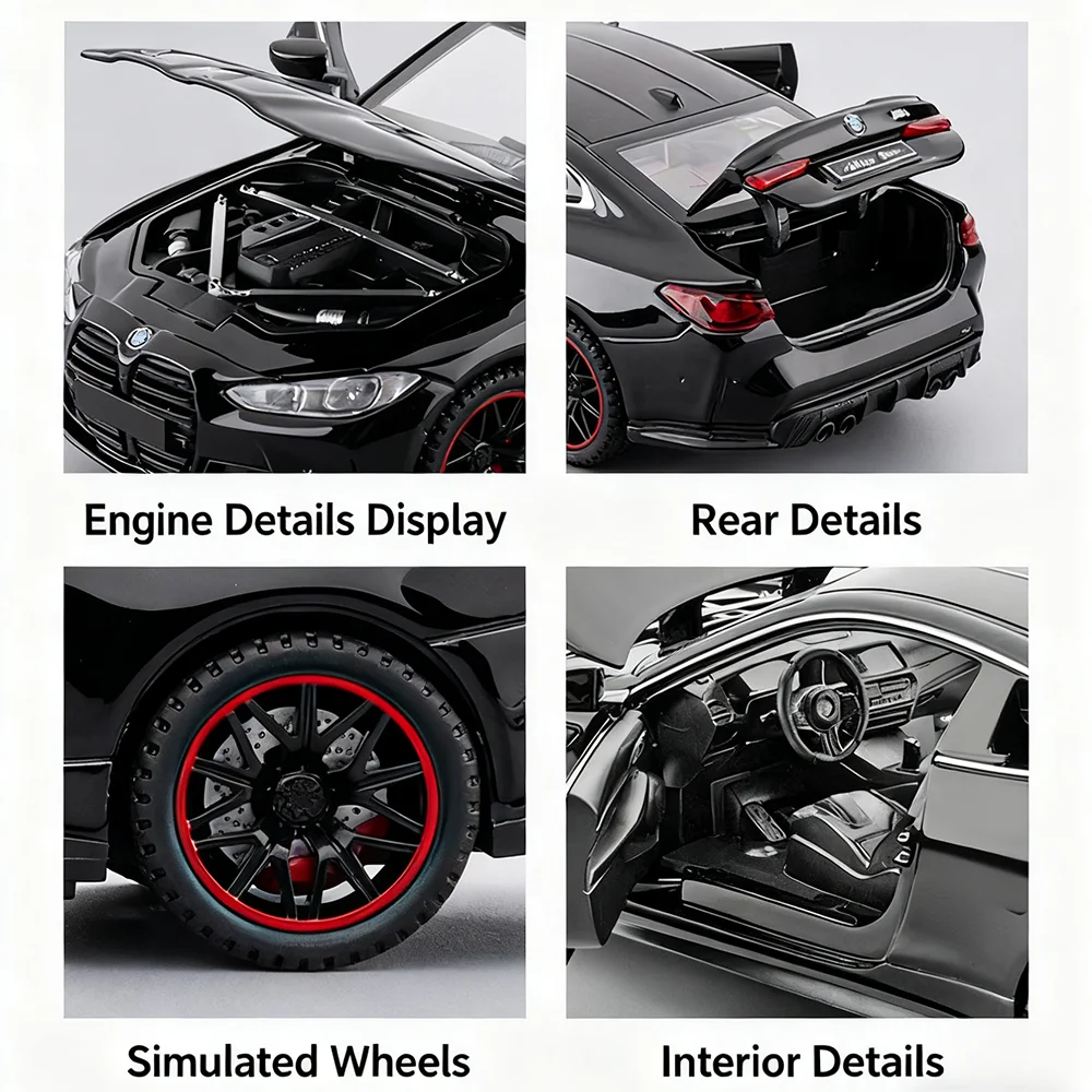 1:32 Scale M8 M4 Models Cars Alloy Diecasting Toys Doors Opened Pull Back Miniature Vehicles Model Office Table Ornament view 6