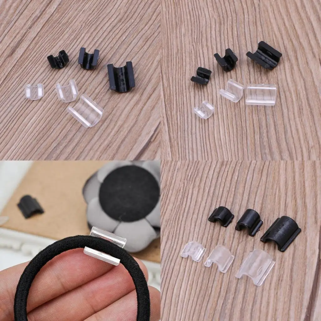 

100PCS Headwear Elastic Rubber Band Connector DIY Jewelry Hair Ring Plastic Tube Sleeve Handmade Accessories Material