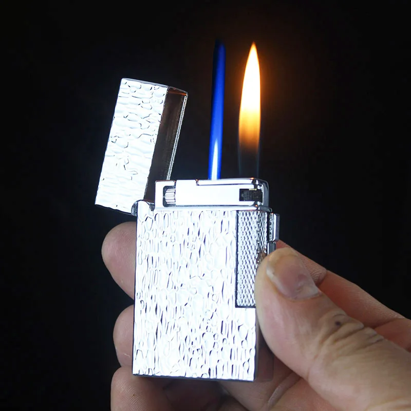

Double Flame Butane Lighter Windproof Blue Torch Flame and Soft Flame Cigarette Lighter Smoking Accessory Gadgets for Men Gifts