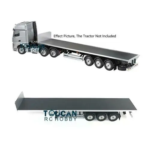 1 14 RC Truck Accessories RC Flatbed Semi Trailer Kit 3 Axle For RC DIY Tamiyaya Toucan Tractor Truck Simulation RC Toy Model