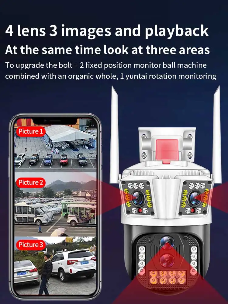 

8MP 4 Lens 3Image IPC360Home APP Full Color Wireless PTZ IP Dome Camera AI Humanoid Detection Home Security CCTV Baby Monitor