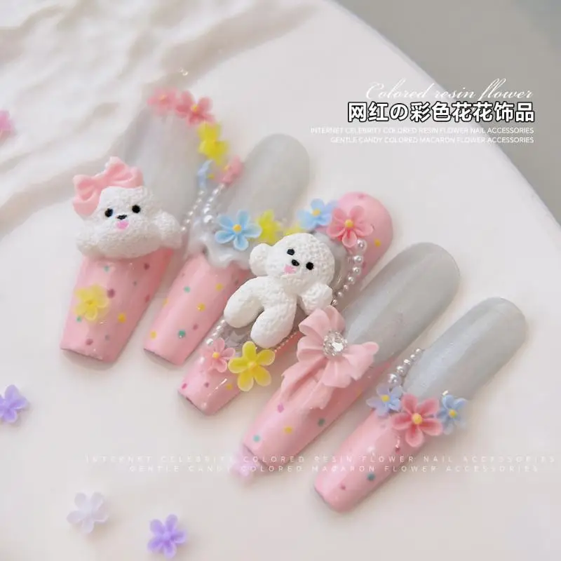 Nail Decoration Accessories Summer 12 Grids Mini Mixed Five Petal Flower Nail Art Nail Charm Nail Appliques