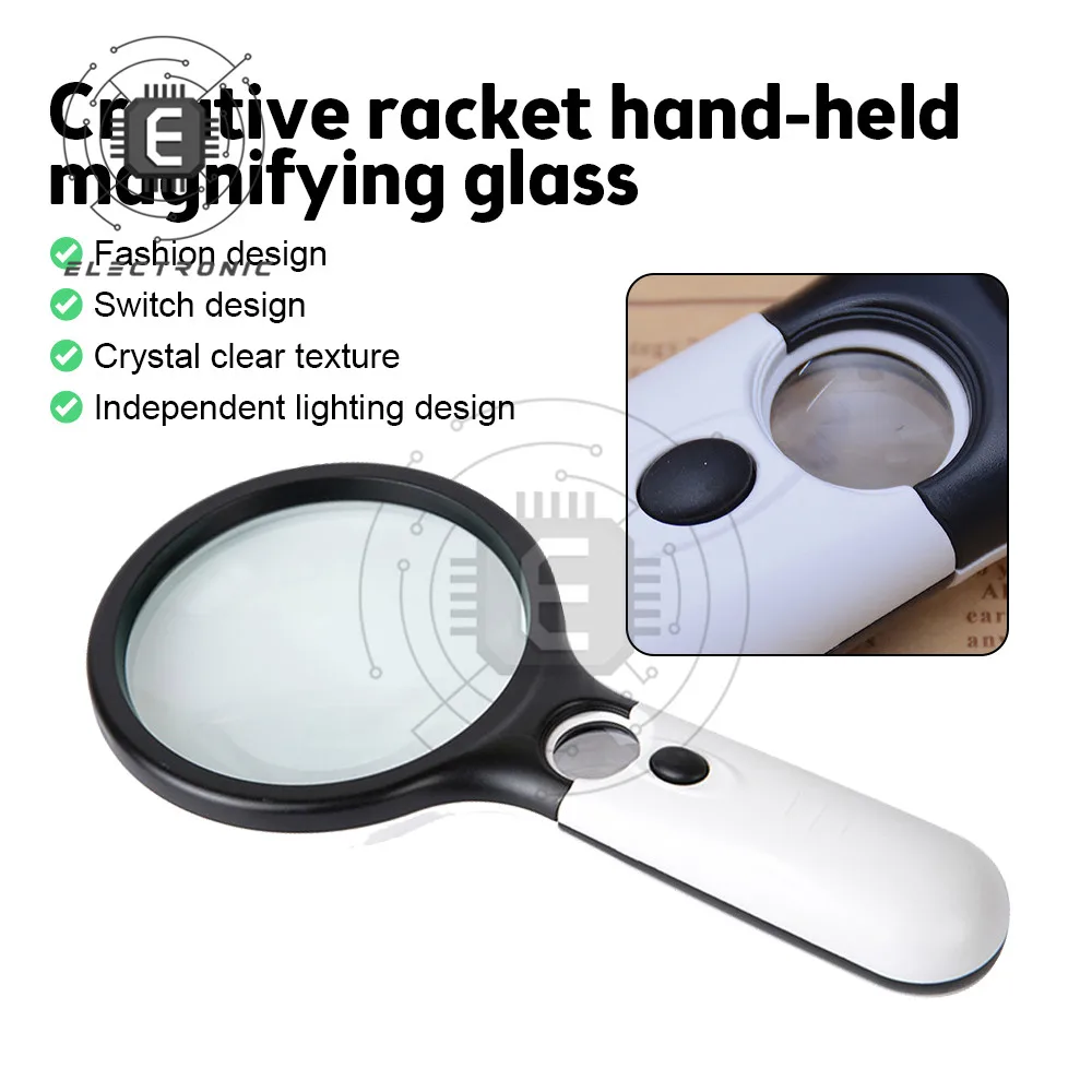 3 LED Light 45X Magnifying Glass Lens Mini Pocket Handheld Microscope Reading Jewelry Loupe Handheld Magnifiers