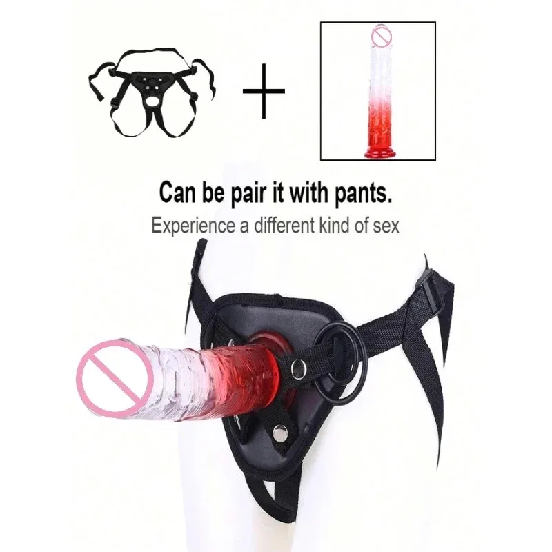 يمكن ارتداؤها دسار للمرأة الرجال شفافة كبيرة قضبان اصطناعية واقعية الشرج الجنس لعب لينة G بقعة البظر الشرج مثليه القضيب شفط كأس #3