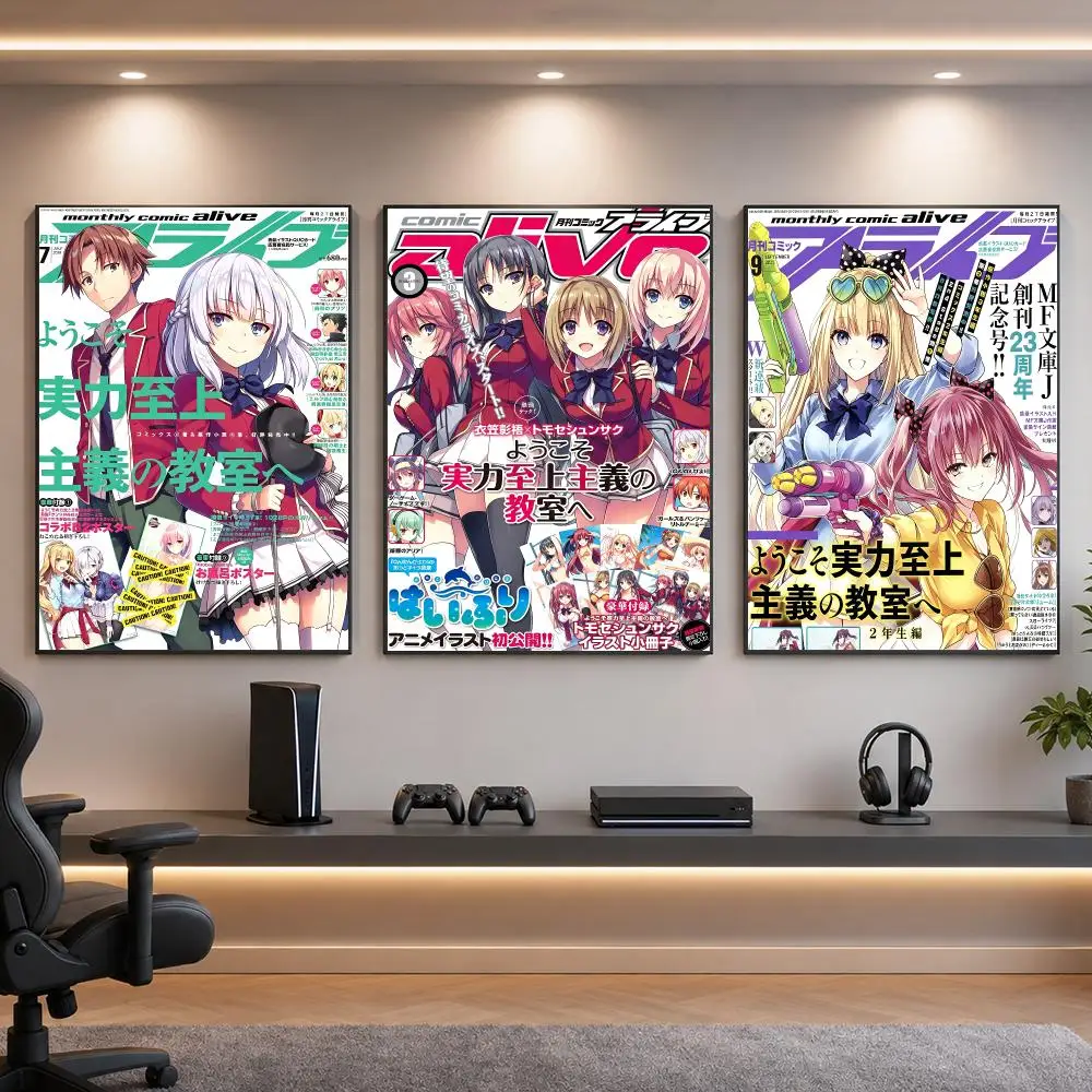Anime-Psychological Academy Classroom Of The Elite Poster HD Removable Wall Art Gift Bedroom Lounge Dorm Office Gaming Cafe Bars