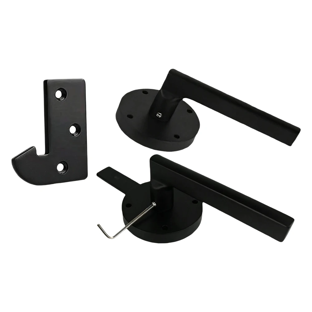 Black Matte Black Gate Handle High Strength Aluminum Alloy Solid Internal Connecting Rod For Windy Outdoor Areas