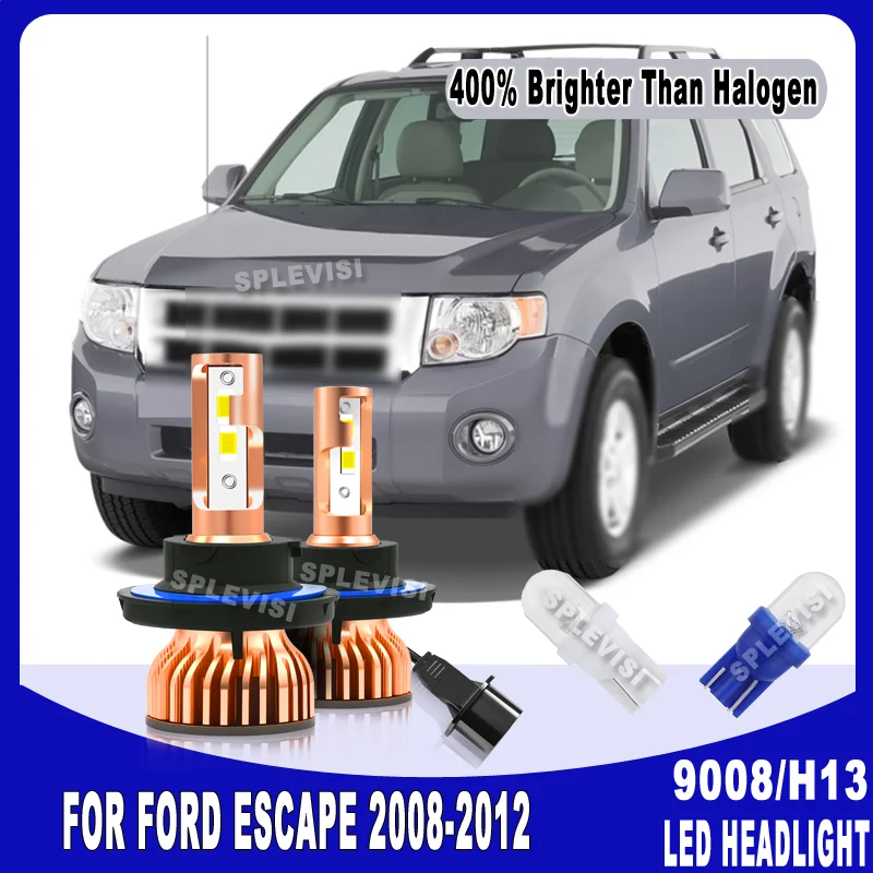 9008 6000K White Light + Vibration-resistant Beam + 50000H Long Lifespan LED HEADLIGHT For Ford Escape 2008 2009 2010 2011 2012