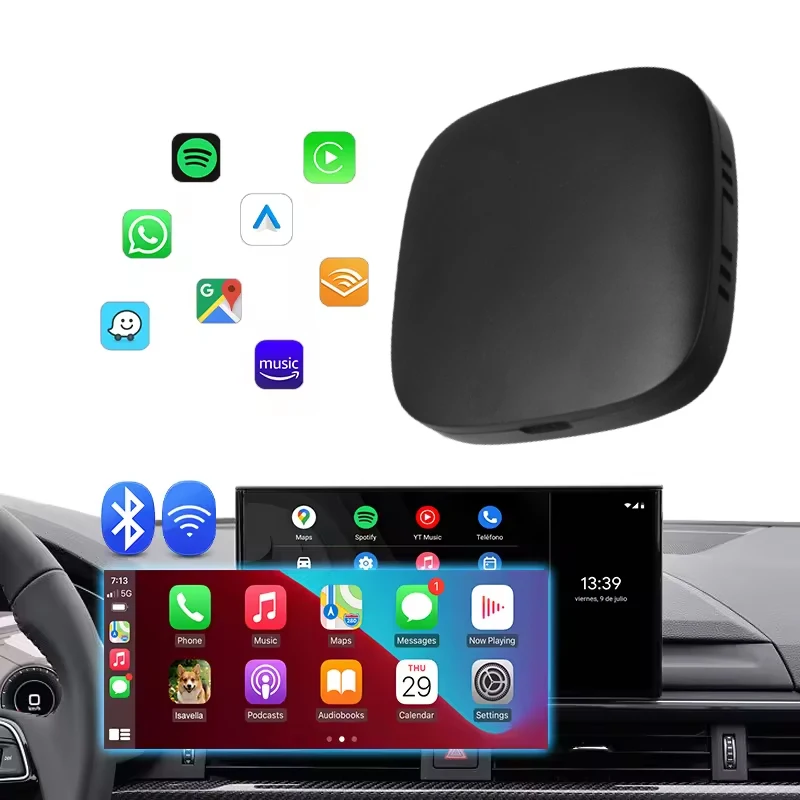 

Универсальный беспроводной адаптер Carplay на Android 10, 2 + 32 ГБ, для Apple Carplay, Android Auto, 3-в-1, видеоплеер с навигацией Google