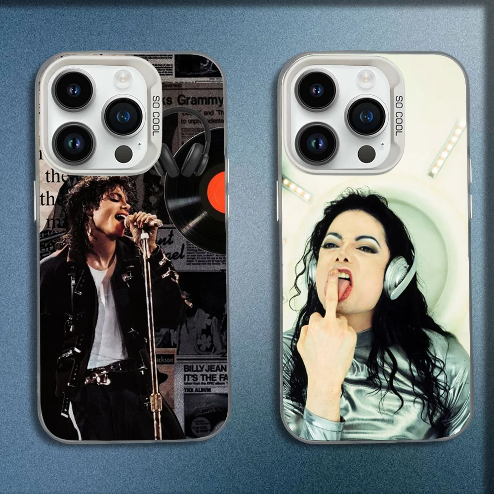 

Singer Michael J-Jackson Phone Case For iPhone 16,15,14,13,12,11,Mini,Pro,E,MAX White Candy Matte Shockproof Cover