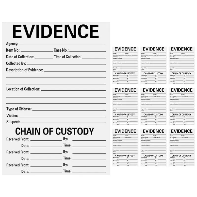 10pc Self Adhesive Evidence Labels Evidence Marker Evidence Collection Sticker 4*6 Inch Forensic Course Stickers Evidence Decal