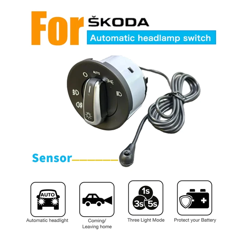 

Автоматический переключатель фар автомобиля для Skoda Octavia 2 MK2 2004-2013 годов, аксессуары, обновление, тюнинг, модификация 1Z0941431K 1Z0941431C2027