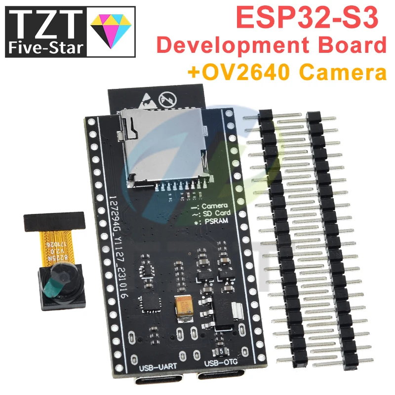 Imagem -06 - Tzt Cam Placa de Desenvolvimento Cam Wifi Módulo Bluetooth Câmera Ov2640 Wroom N16r8 Esp32-s3