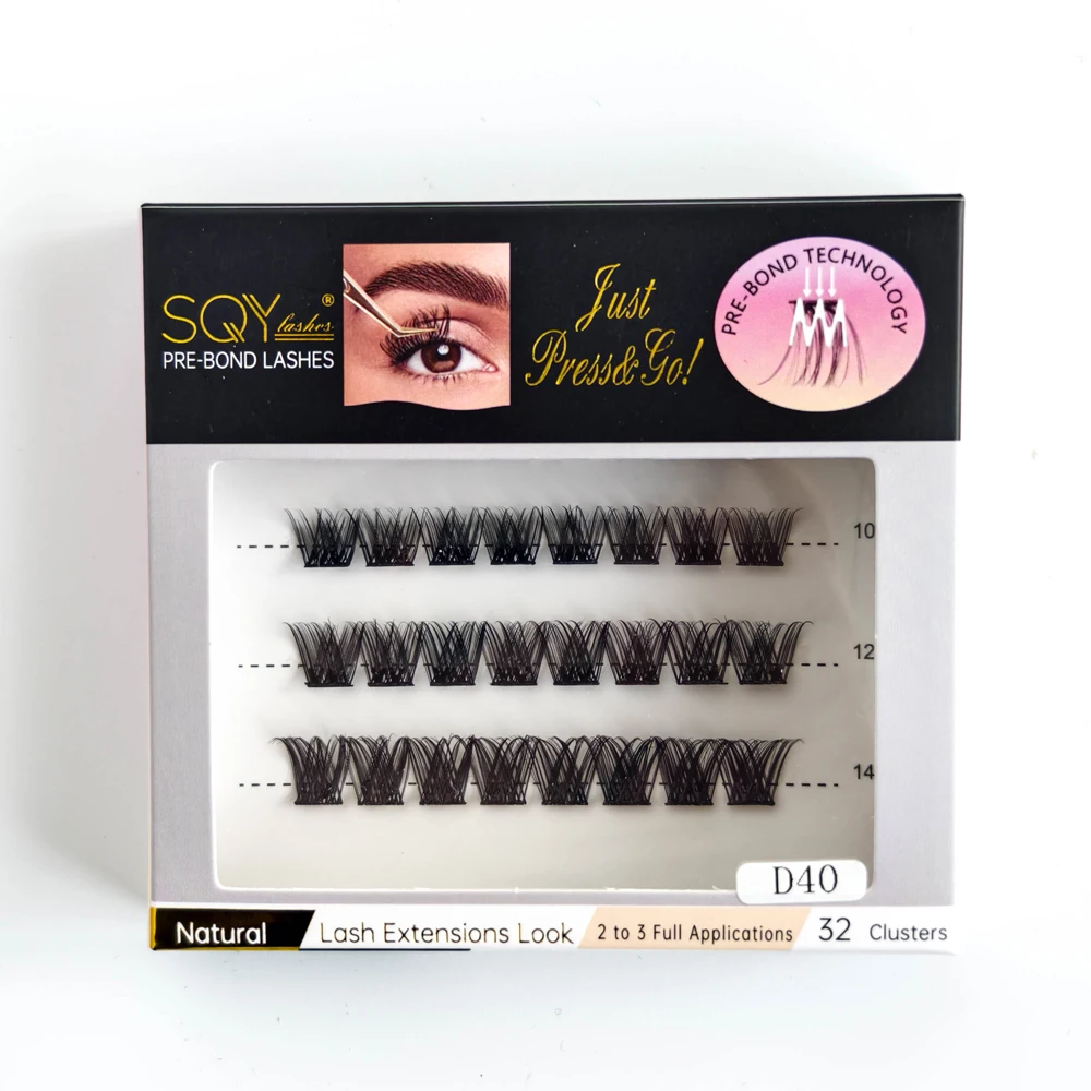 Druk Op Wimperclusters Zelfklevende Wimpers Voorgelijmde Clusterwimpers Zelfklevende Wimperclusters Pre-Bond Diy Lash Herbruikbaar