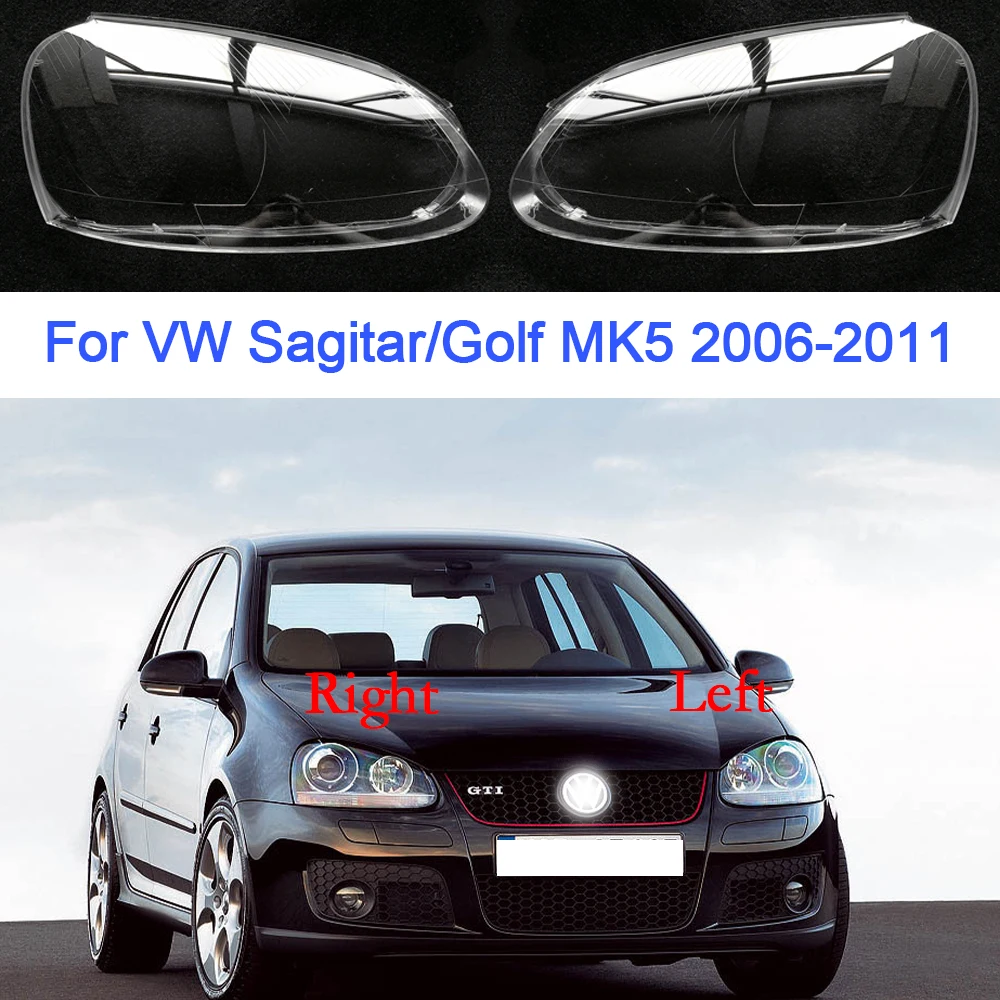 

For VW Sagiter/Golf MK5 2006-2011 Car Headlight Glass Lampshade PVC Lens Glass Plexiglass Headlamp Shell Car Accessories