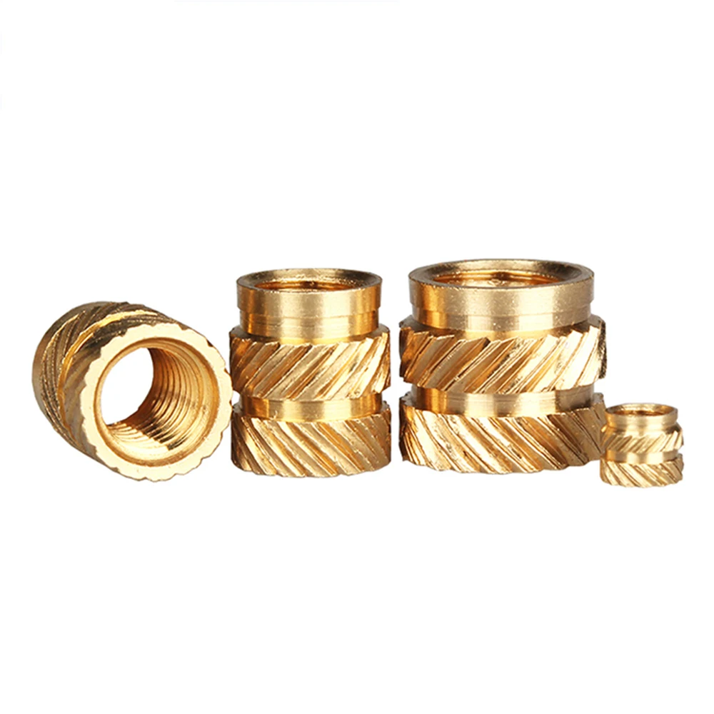Brass Hot Melt Inset Nuts Heating Molding Copper Thread Insert Nut SL-type Double Twill Knurled Injection Nut M2 M3 M4 M5 M6