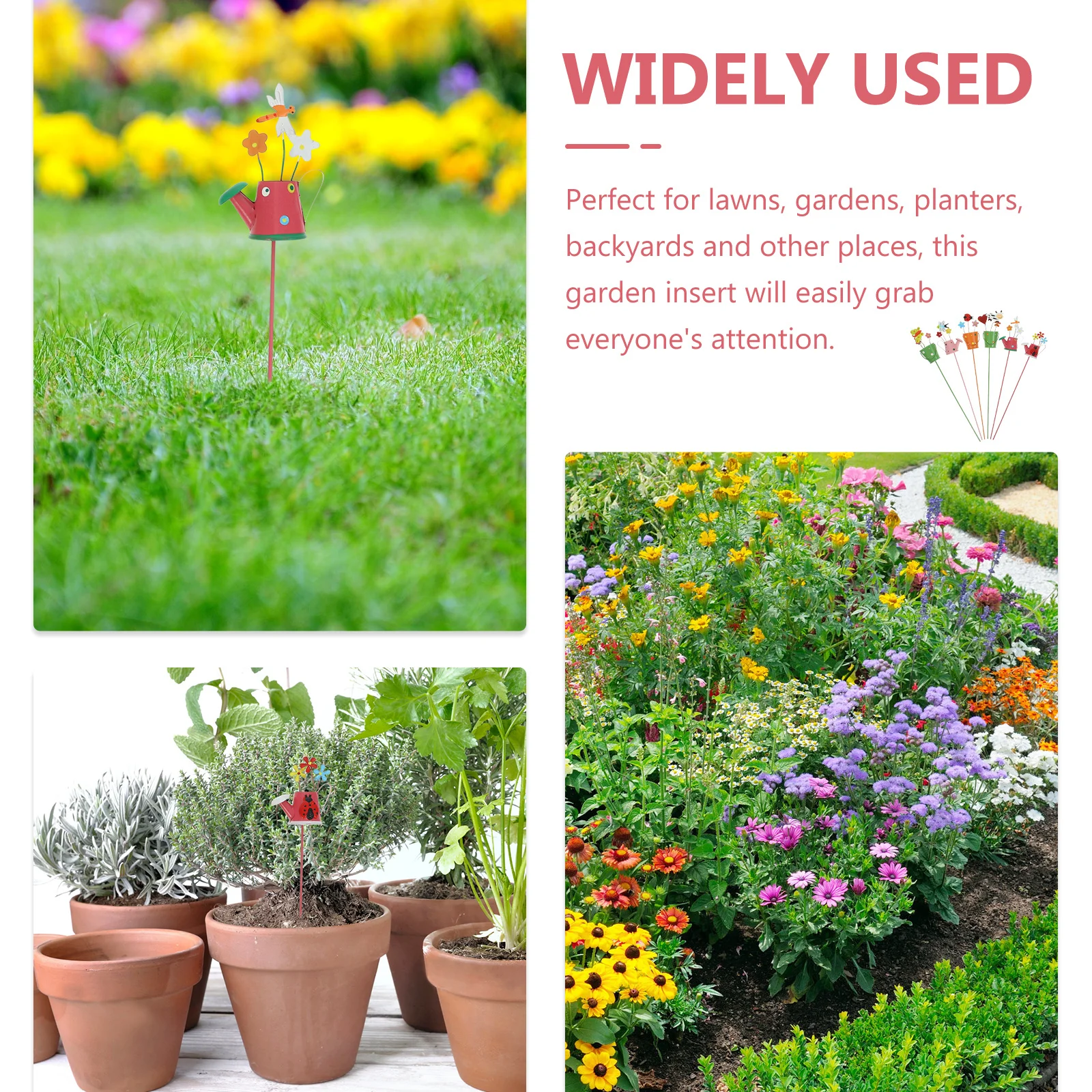 

6pcs Metal Garden Stakes Decorative Floral Picks for Arrangements Yard Lawn naments Plant Supports Outdoor Easter Decorations