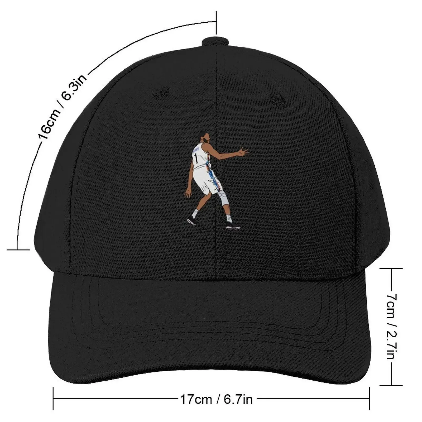 Mikal Bridges 3 Point Celebration (Brooklyn) Baseball Cap Hat Luxury Brand Big Size Hat Golf Hat For Man Women's