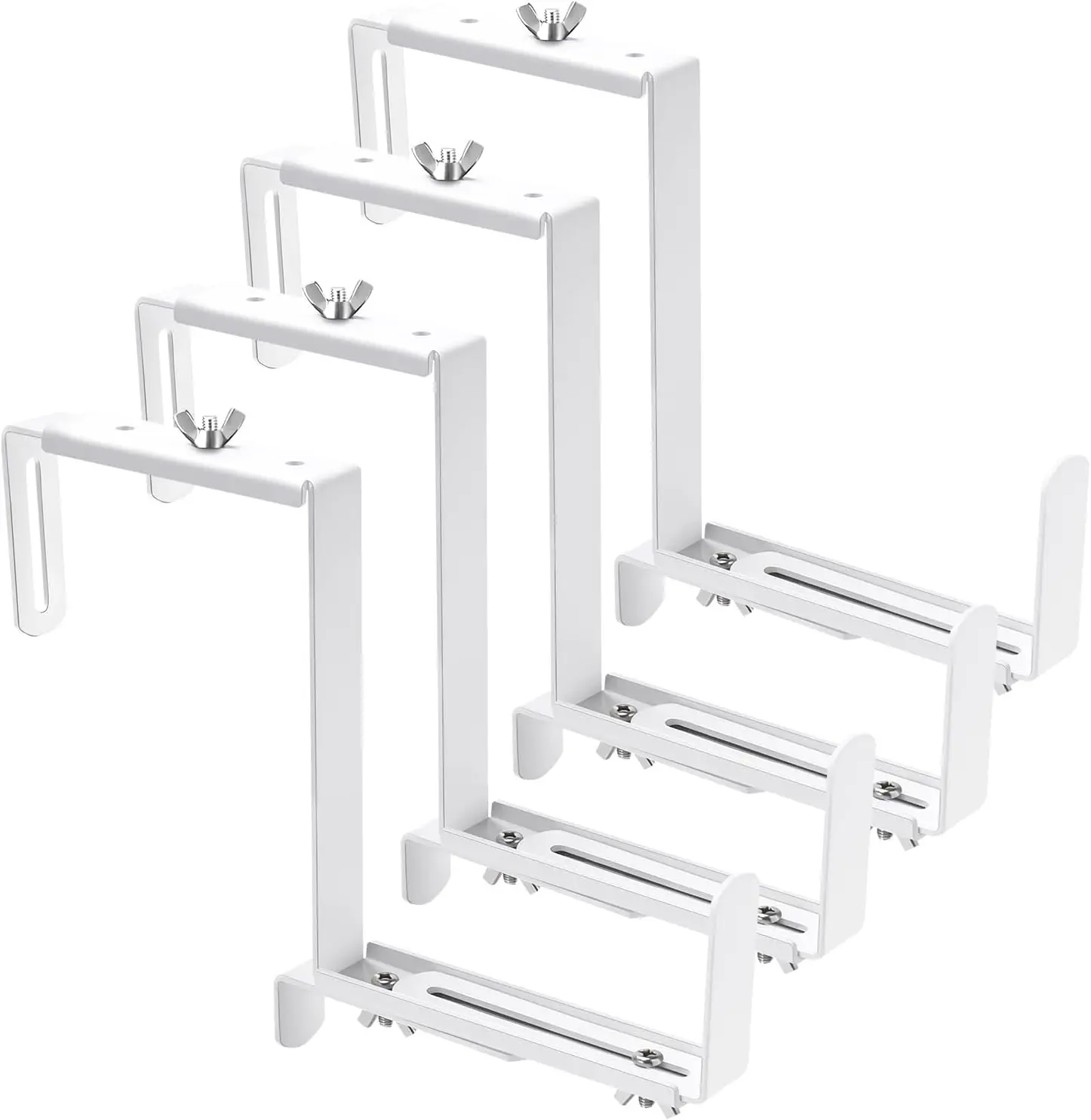 

Adjustable Planter Box Bracket, Flower Box Holder Brackets for Deck Railing, Window Box Hanging Brackets for Patio Garden Fence