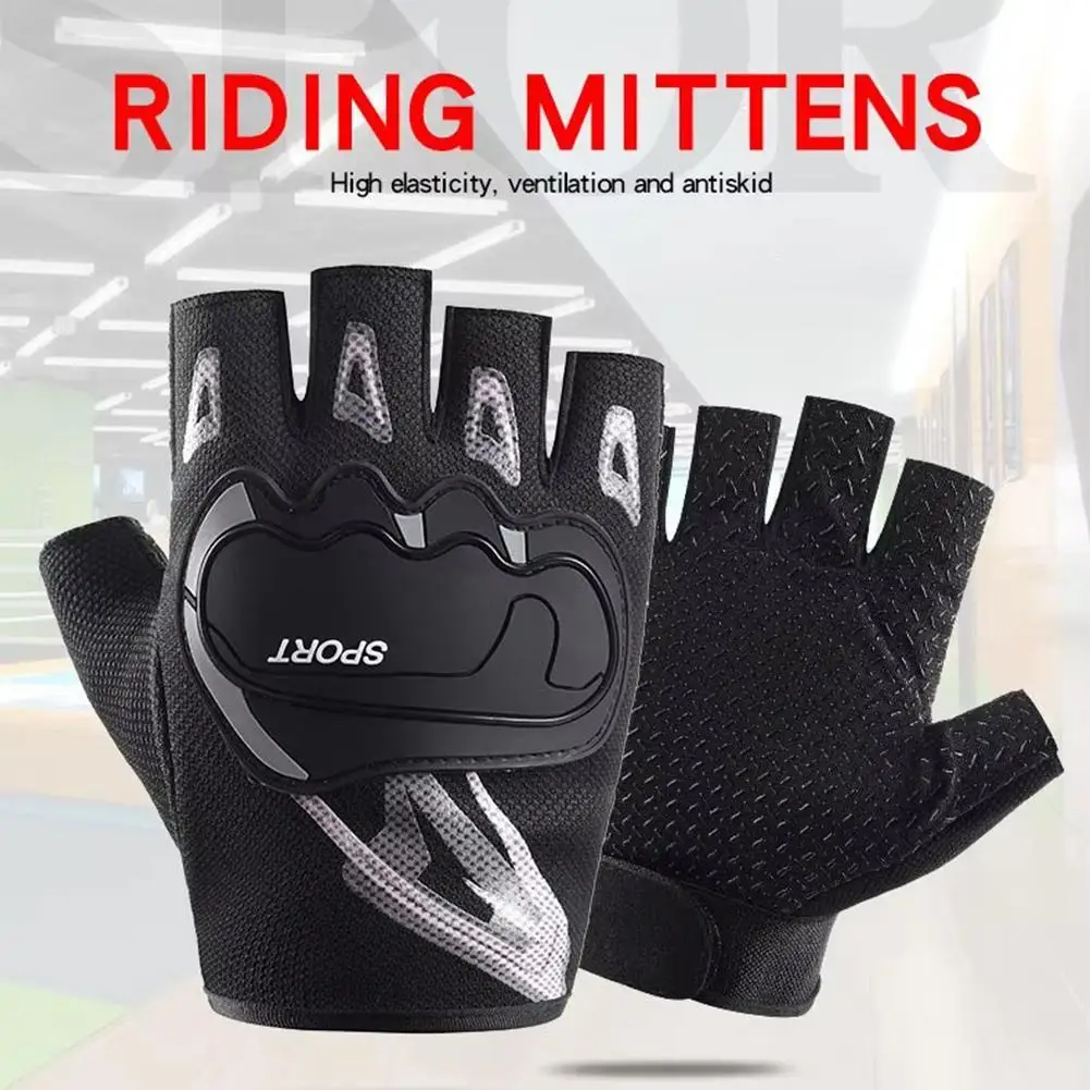 Men Cycling Bicycle Gloves Half Finger Gym Gloves Women Mitten Breathable Anti-slip Glove Fitness Sport Training Gloves