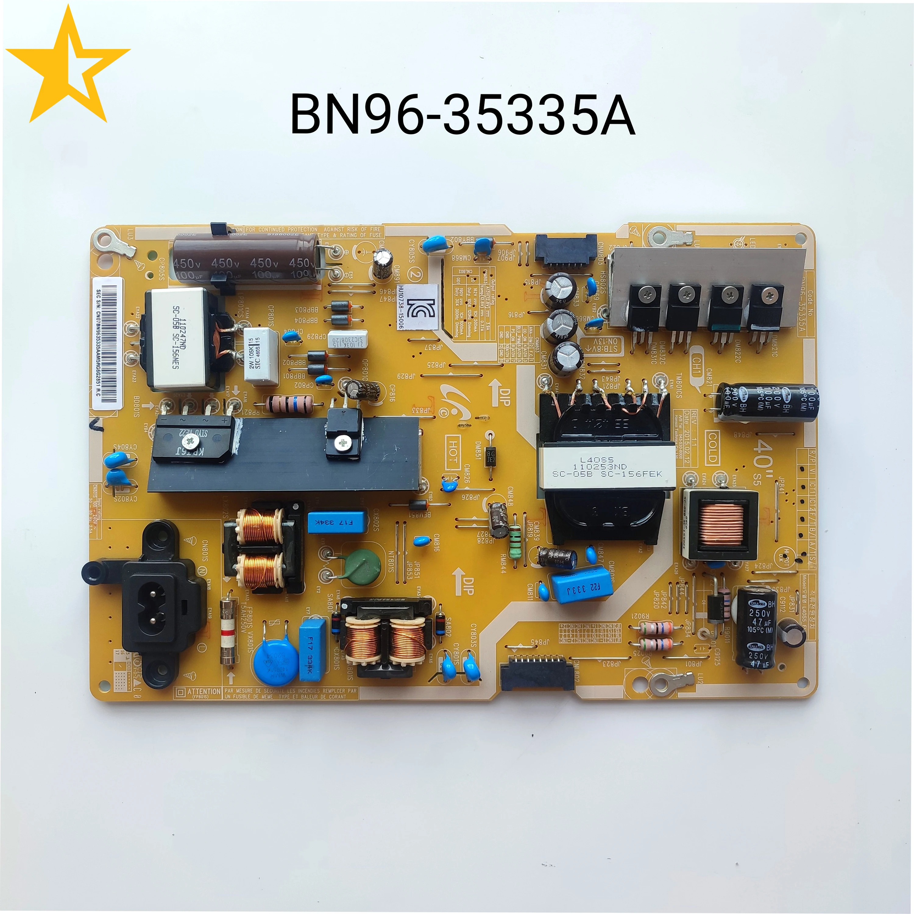 

BN96-35335A L40S5_FHSV Power Supply Board For UN40JU6400FXZA UA40JU6000RXXP UN40JU6100HXPA UE40JU6000 UN43JU640DFXZA