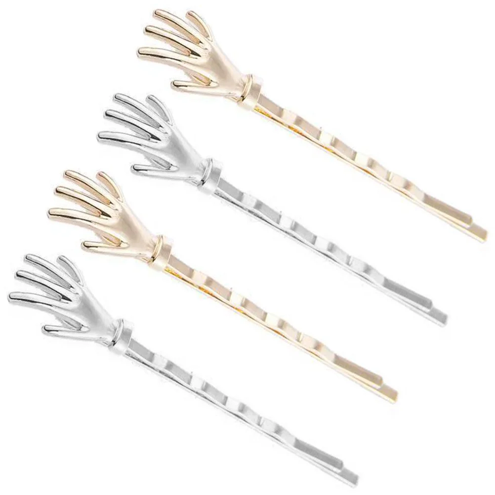 

4Pcs Hair Clips Metal Hand Hairpin Goth Style Halloween Hair Accessories Decorative Bobby Pins for Women