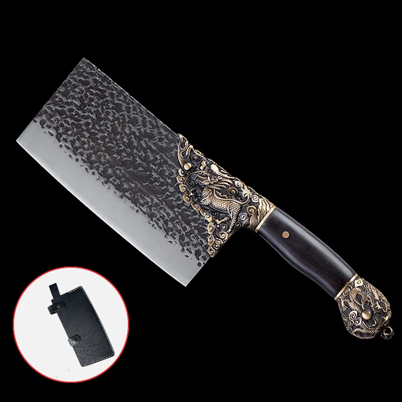 8.3 Inch Chopper Knife Sharp Chef Hatchet Machete Chopping Longquan Kitchen Knives Bone Meat And Poultry Tools Ebony Handle