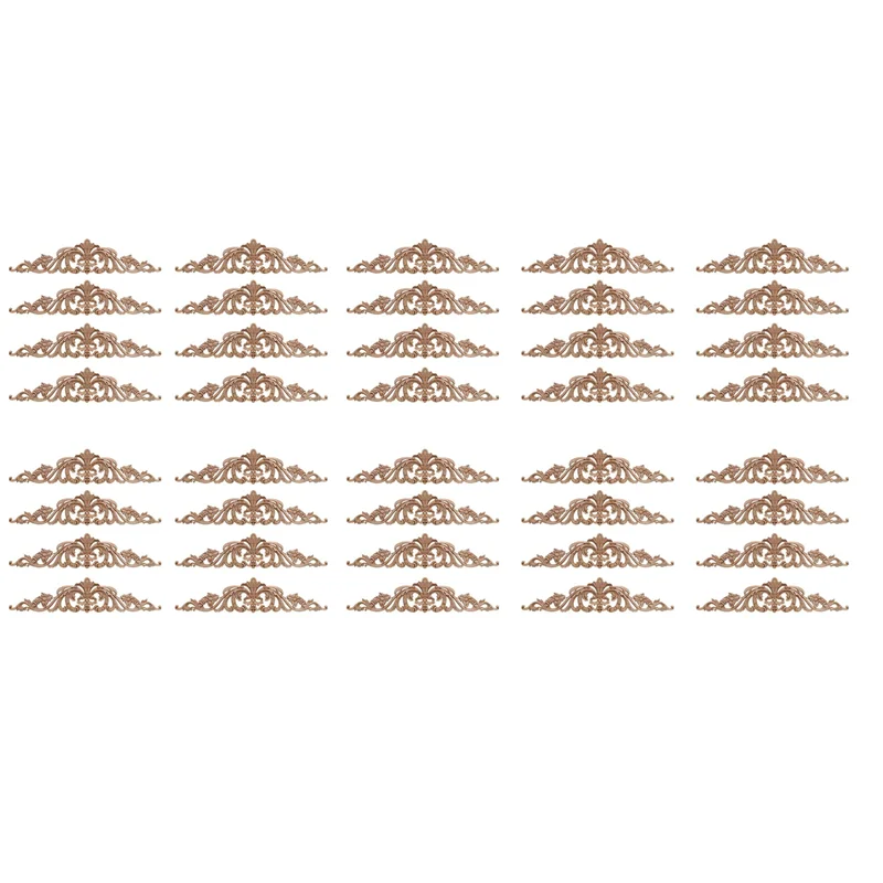 

ABPQ-40Pcs Wood Carving Decal Wood Carved Furniture Appliques Corner Onlay Applique Furniture Home Door Decor DIY