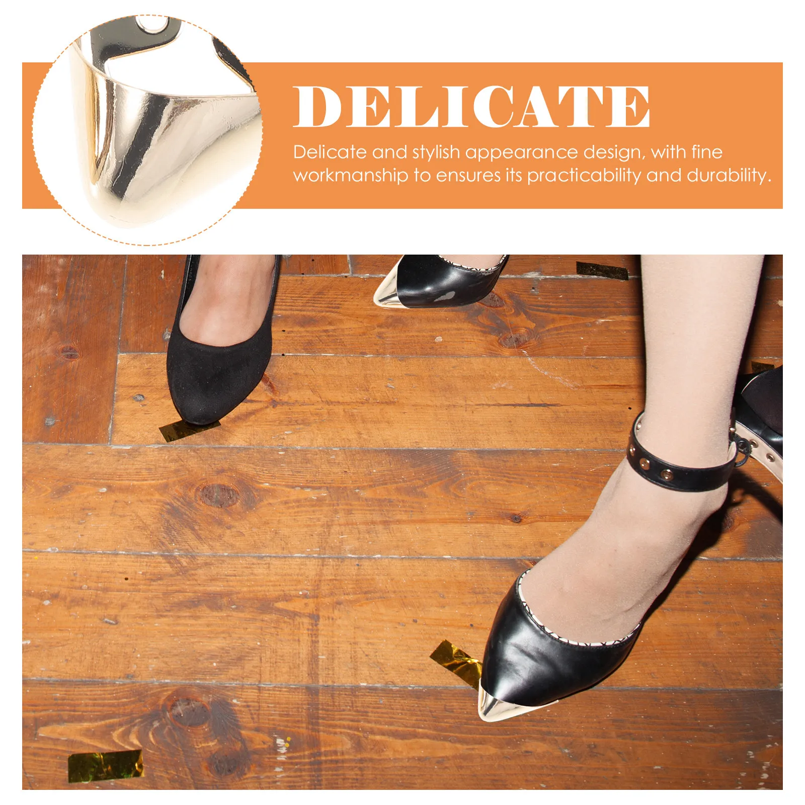3Pairs Metal High Heel Tip Protectors Pointed Shoe Covers Shoe Toe Guards Decorative Pointed Shoes Protectors Boot Tips