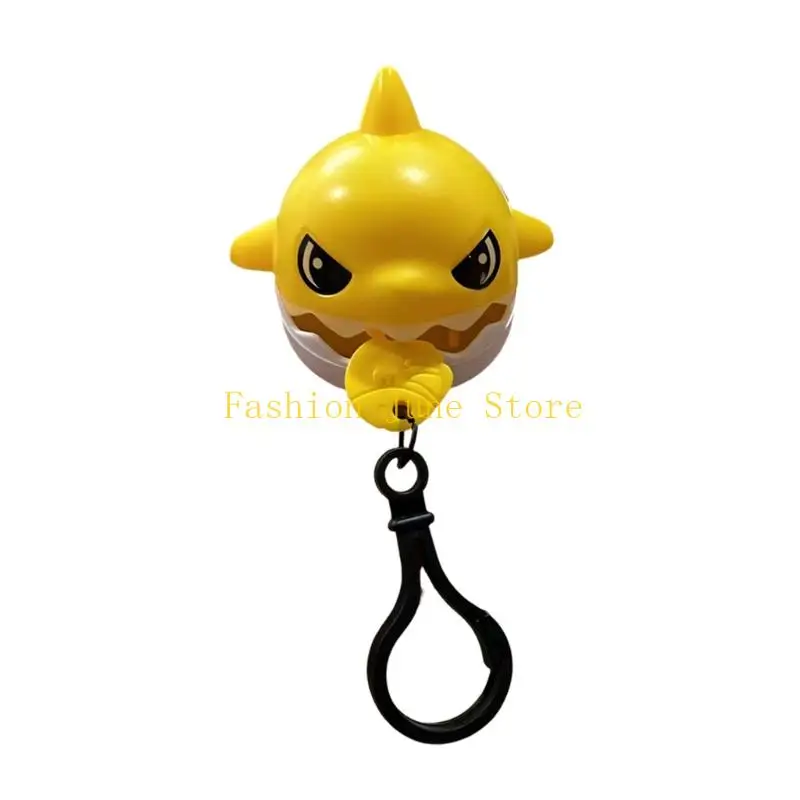 N5KA Cartoon Pull String Shark Charm for Backpacks, Keys and Zippers