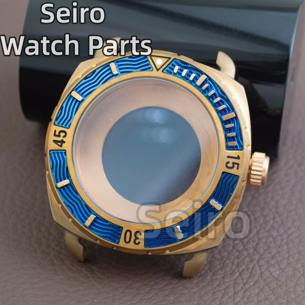 

Retro Bronze 44MM NH35 Sapphire Crystal PAM Homage Big Watch Case Genuine Leather Strap Fit NH35 NH36 NH34 Movement Vintage Case