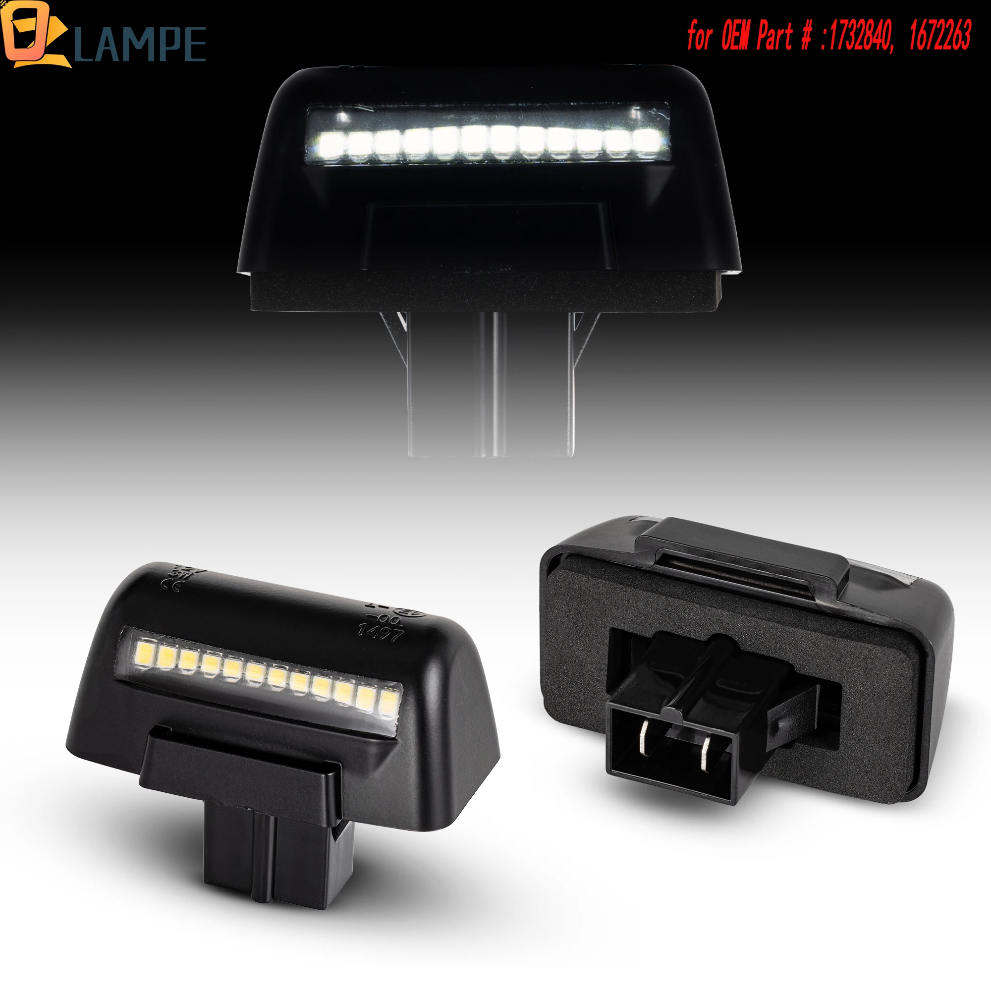 

2pcs Car Number License Plate Light For Ford Transit MK5 MK6 MK7 1985-2014 Rear License Light Signal Prompt Light