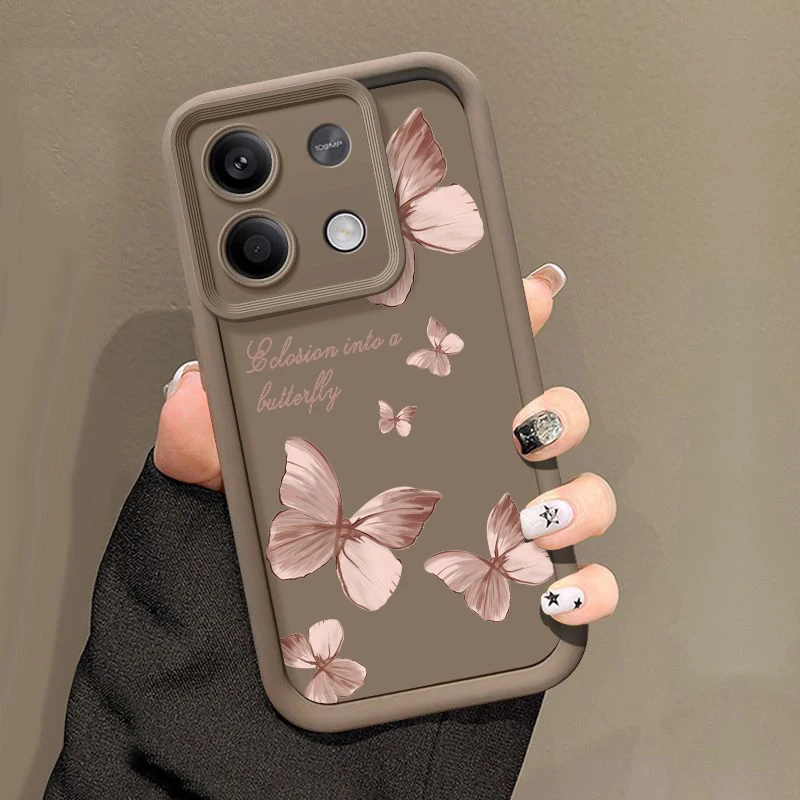 Shockproof Golden Butterfly Case For Xiaomi 11T 13T Pro Poco F6 X6 X5 M6 Pro 4G Funda Redmi Note 10 11 12 13 Pro 5G 11s Cover