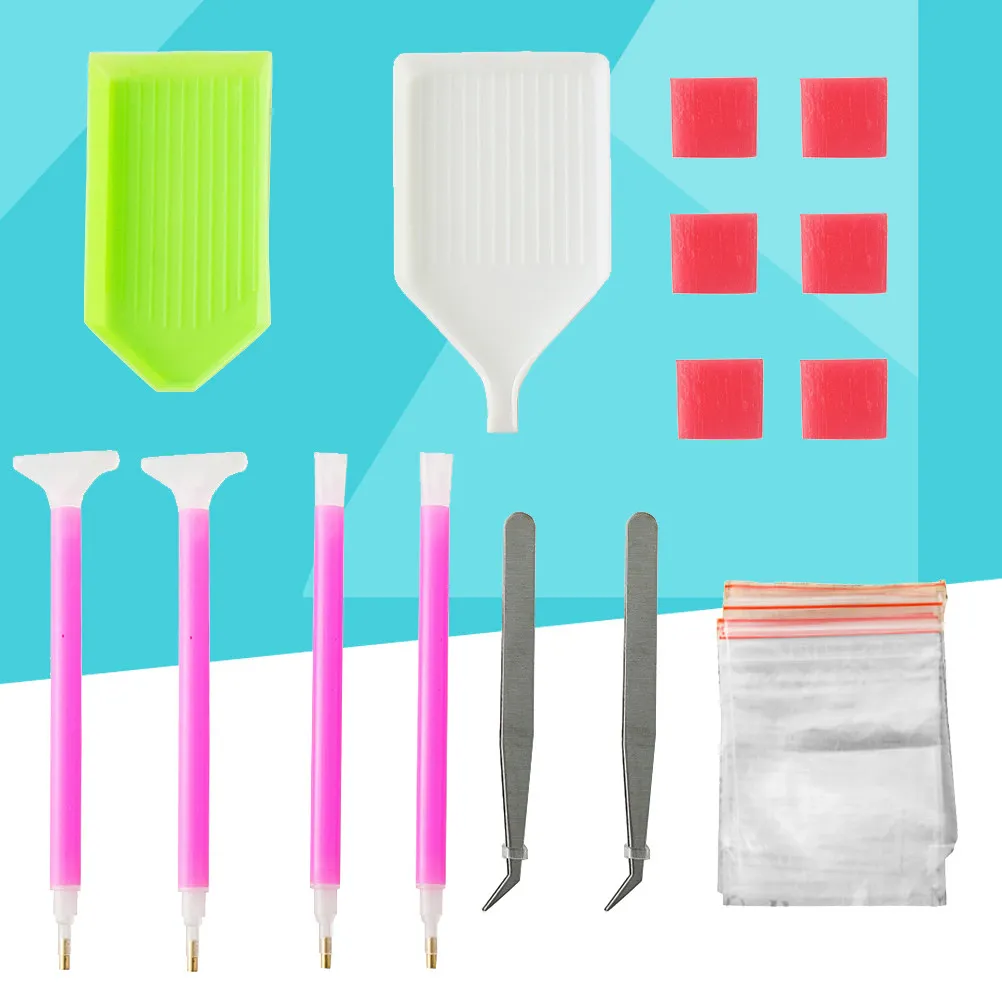 24Pcs Clip Set Embroidery Tools Easy Use for Beads Painting Nail Phone Diamond DIY Kit Cross Stitch Tweezers view 2