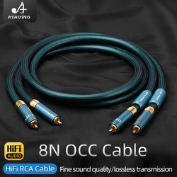 Ortofon HiFi 2RCA Cable for Mixer Amplifier High Quality 8N OCC Silver-plated 2RCA Male to 2RCA Male Connector HiFi Audio Cable