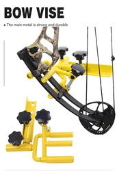 Yellow Compound Bow Tuning Stand Outdoor Shooting Bow Support Competition Adjustable Bow Supports Alloy material Bow Vise