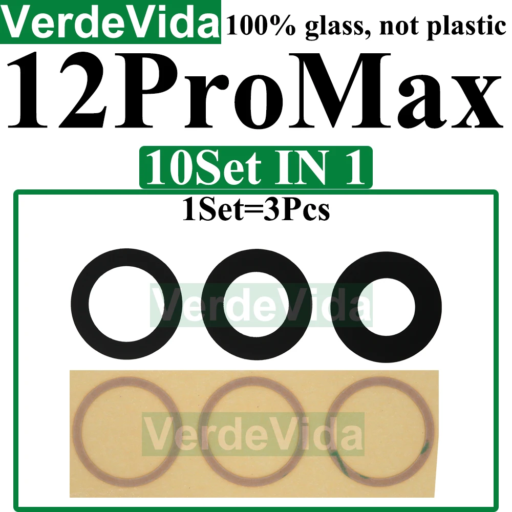 10set Rear Back Camera Glass Lens for iPhone 15 14 Plus 1113 Pro Max 12 Mini XS XR 8 7 Rear Cover Lens 3M Sticker Adhesive image 5