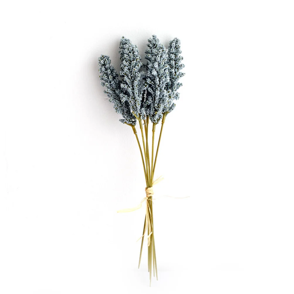 

Dark Blue Artificial Wheat Flower Branches Realistic Simulation Plants For Home Office Garden Decor Faux Grain Bouquet