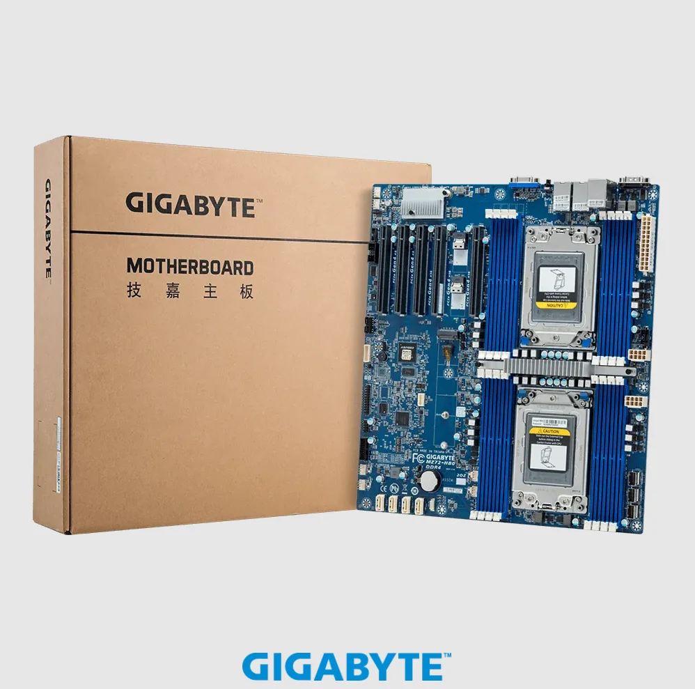 Gigabyt MZ72-HB2 Motherbaord Rev3.0 2x Amd Epyc 7763 Cpu 256Gb 2666V Rammen