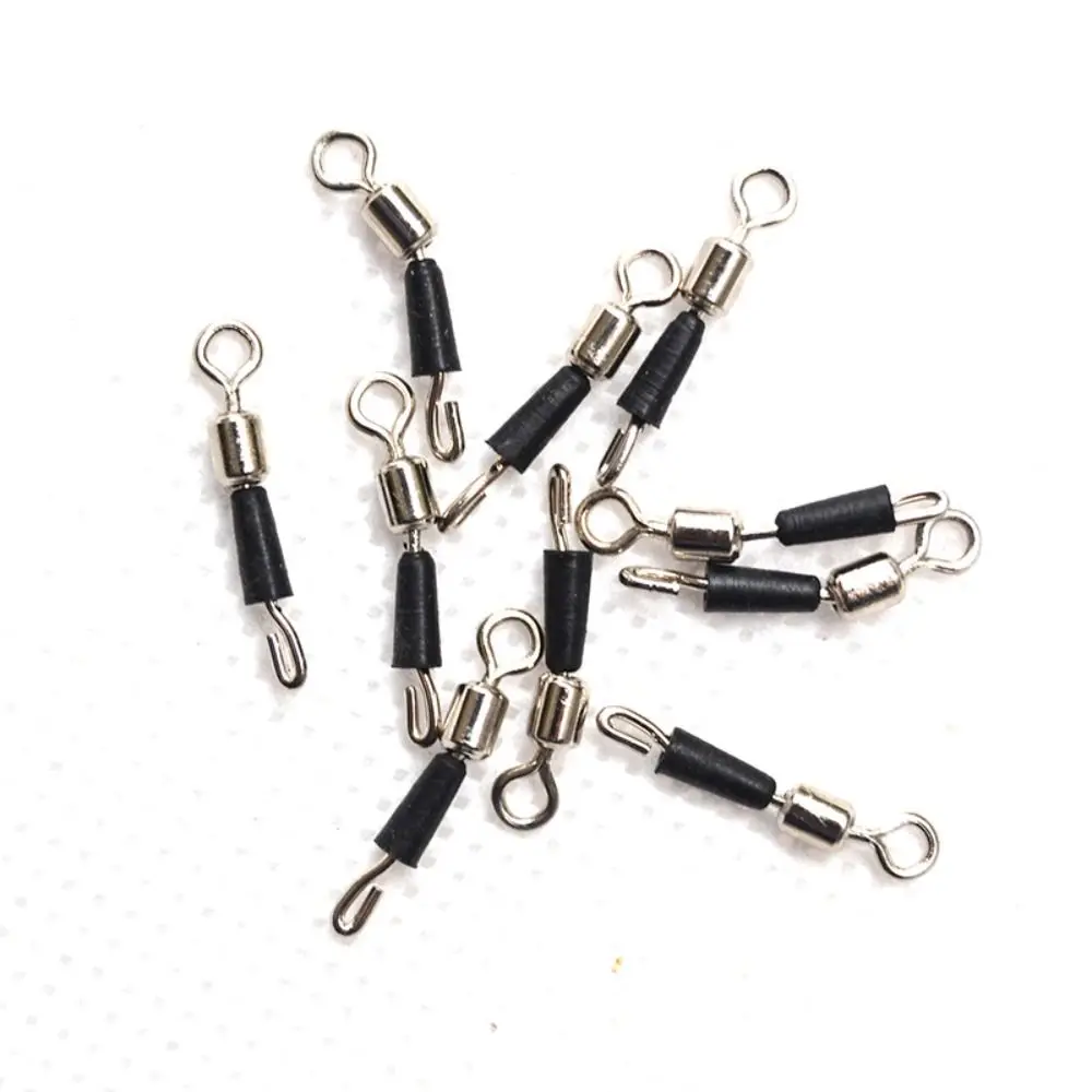 30PCS Silicone Copper Fishing Feeder Swivels Black Blue White 8-Shaped Method Feeder Swivel Quick Change Quick Pin Connector