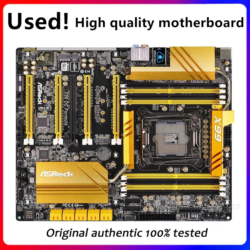 

For ASRock X99 OC FORMULA Original Used Desktop X99 X99M 2011 Socket LGA 2011 Core i7 LGA2011 V3 DDR3 Motherboard