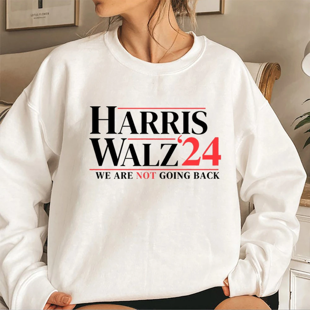 Kamala Harris 2024 for President Campaign Sweatshirt Women Power Voting Hoodie Trendy Vintage Cat Democrat Crewneck Sweatshirts