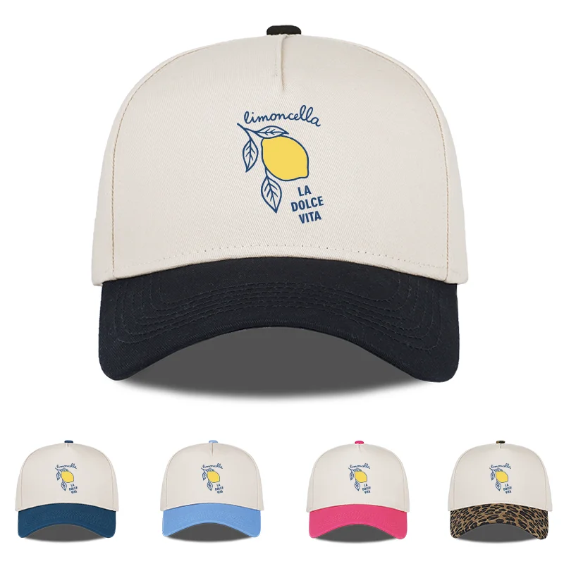 Gorra de béisbol con estampado de limón "Limoncello La Dolce Vita", ajustable, unisex, sombrero de sol italiano para verano