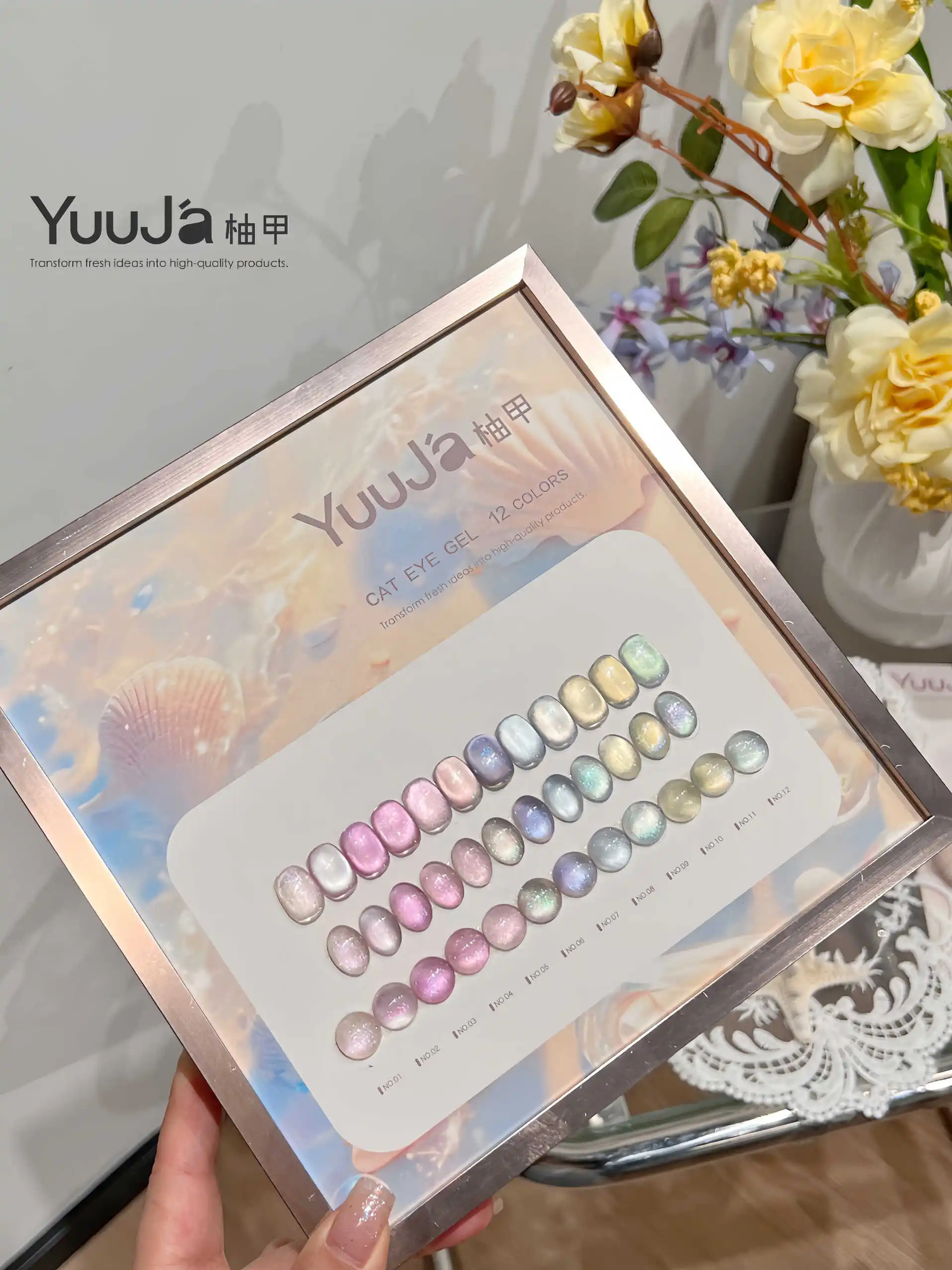 

YUUJA Multicolor 12 Colors Moonlight Cat Eye Nail Gel Set Nail Salon 2025 New Hot Sale Nail Art Non-toxic UV Gel Wholesale