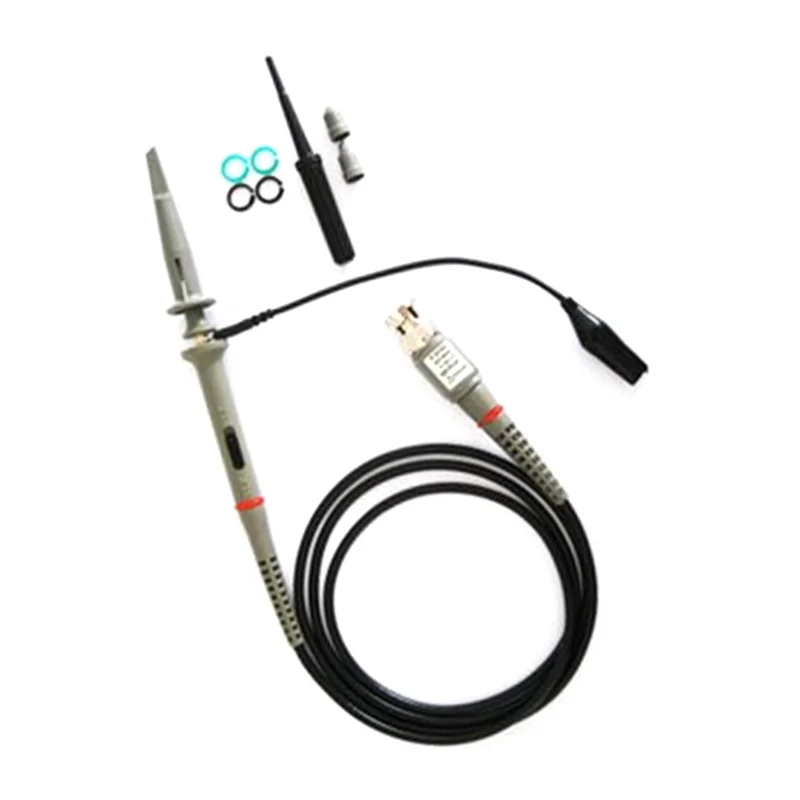 2 PC P6100 BNC Oscilloscope Probe Kit 100 MHz 1X 10X ความแม่นยําสูงขอบเขตเครื่องวิเคราะห์จระเข้คลิป Probes Test Leads-ใหม่