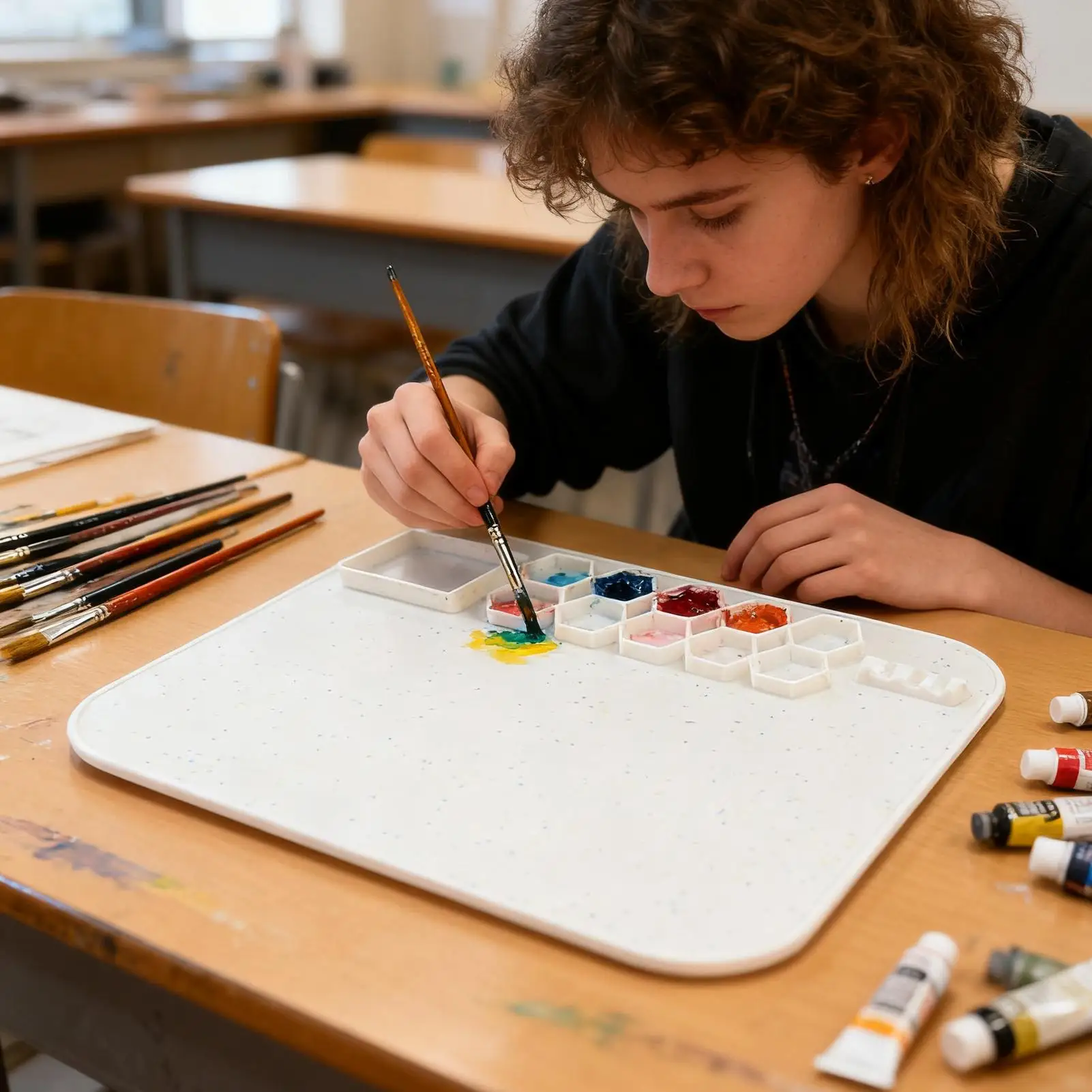 

Силиконовый художественный коврик, силиконовый лист для рукоделия, станция для рисования, Нескользящий антипригарный инструмент для литья ювелирных изделий из смолы для творческих проектов, цвет