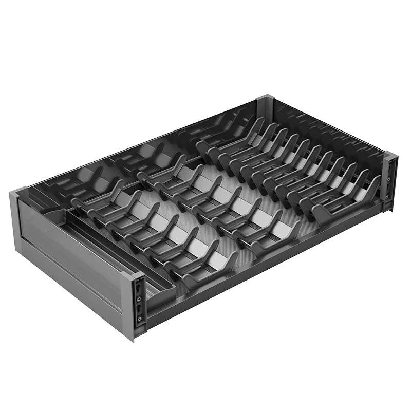 Wow, pull basket space aluminum drawer kitchen double damping buffer three-sided tempered glass dish basket, delivery on behalf