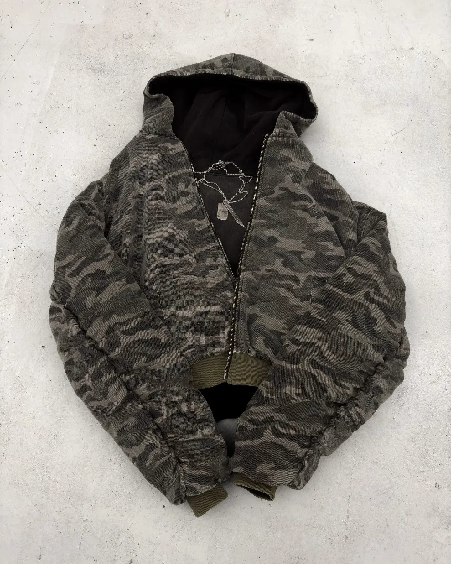 American Street Fashion Camouflage double-sided Plush Hood Jacket Men New Coat Y2K Hip Hop Baseball Uniform Couple Casual Hoodie