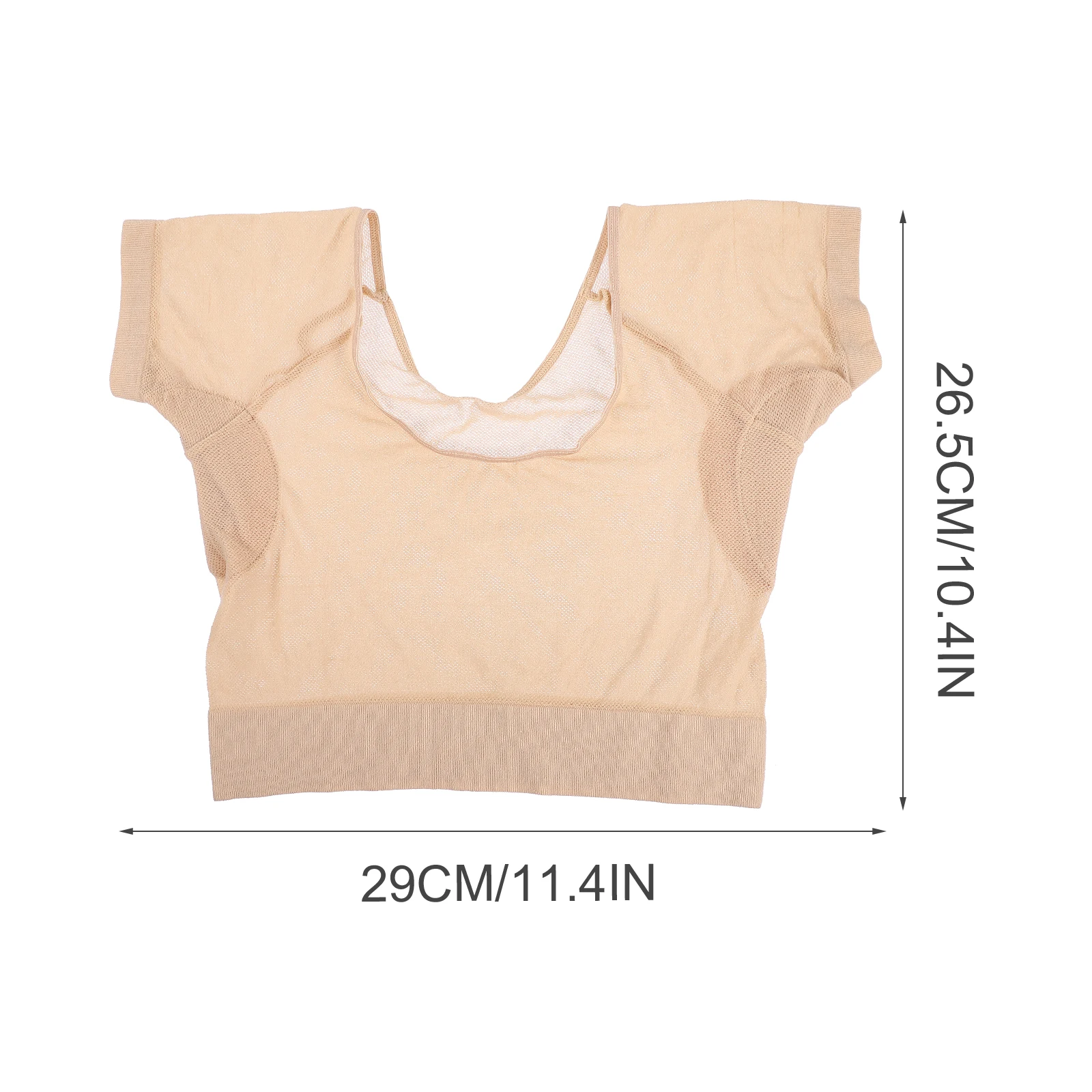 

Breathable Underarm Vest Sweat-Absorbent Elastic Armpit Vest For Women Reusable Clothing Accessories Beige