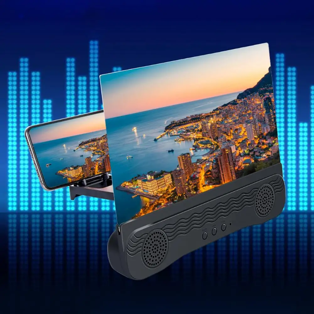 Useful Large Screen 6D Desk Handphone Video Amplifier Widely Compatible Dual Microphone Screen Magnifier for Office